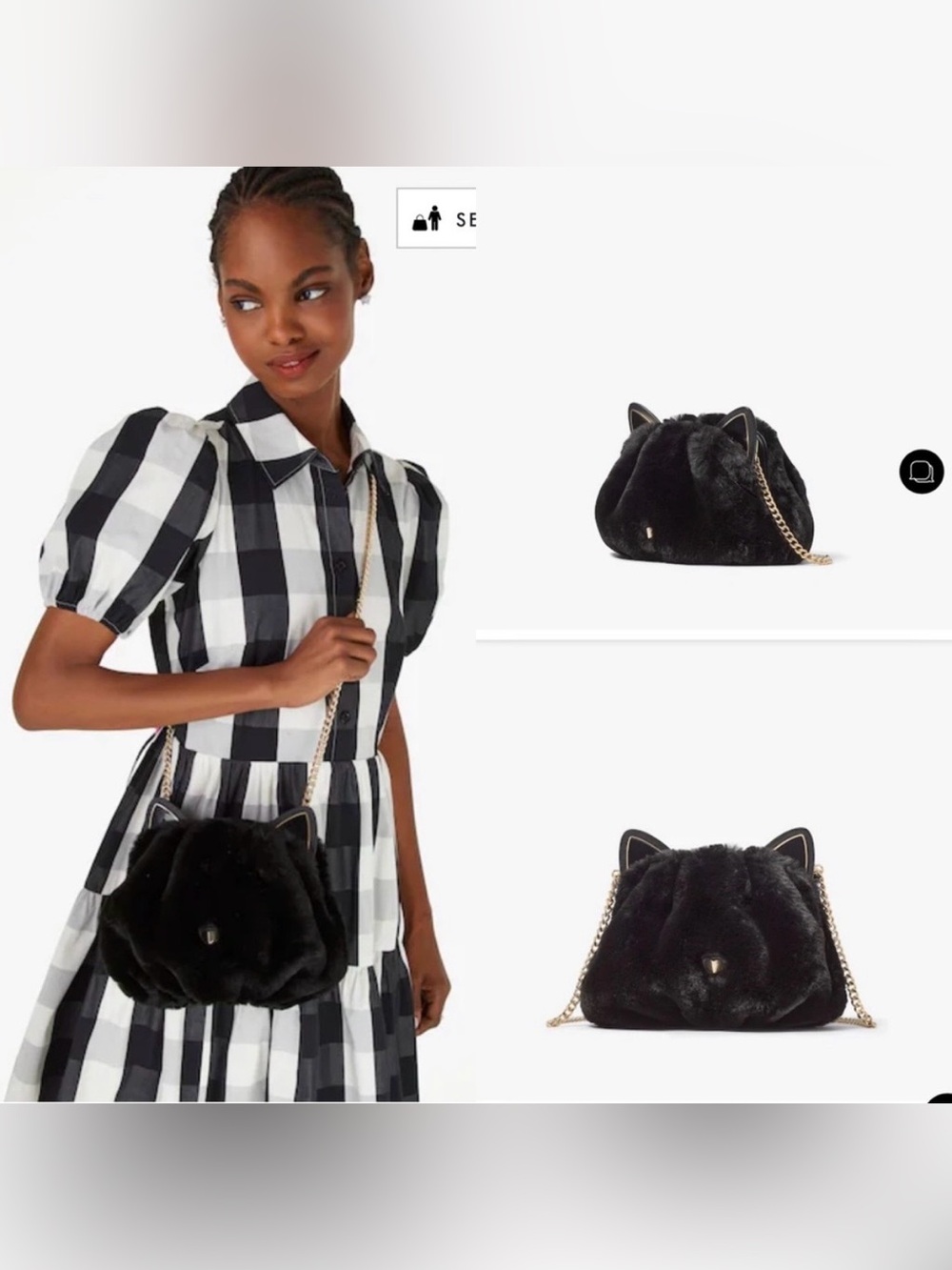 kate spade - pitch purrfect novelty purse